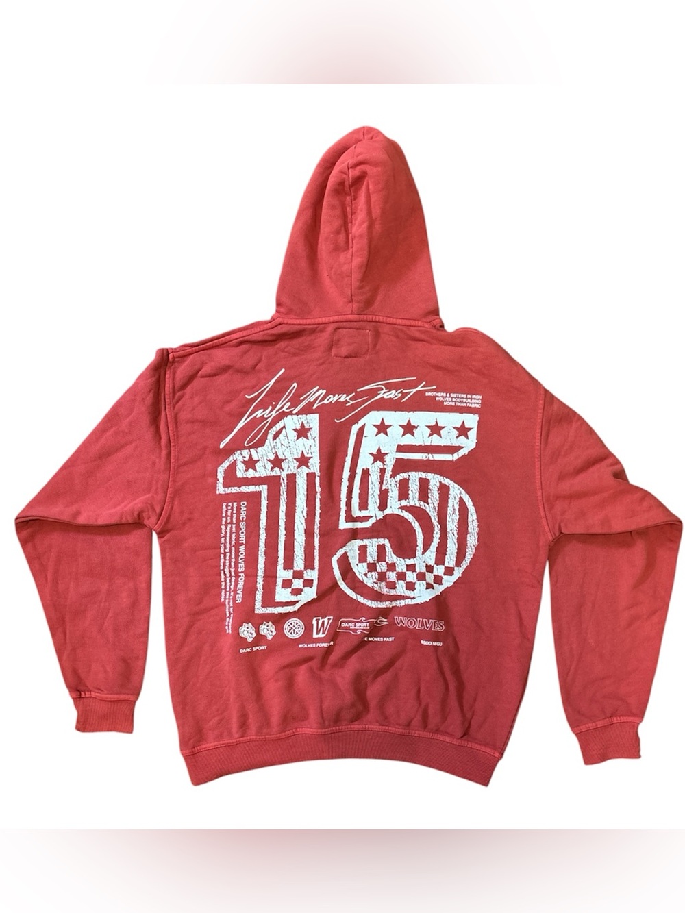 Darc Sport Wolves Red Hoodie Size: Large NWT